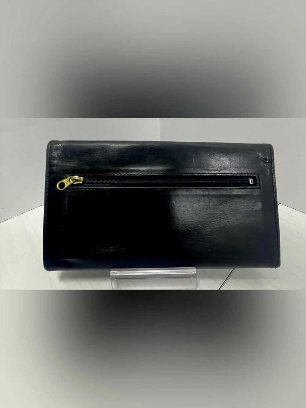 Coach Vintage Black Water Buffalo Trifold Wallet